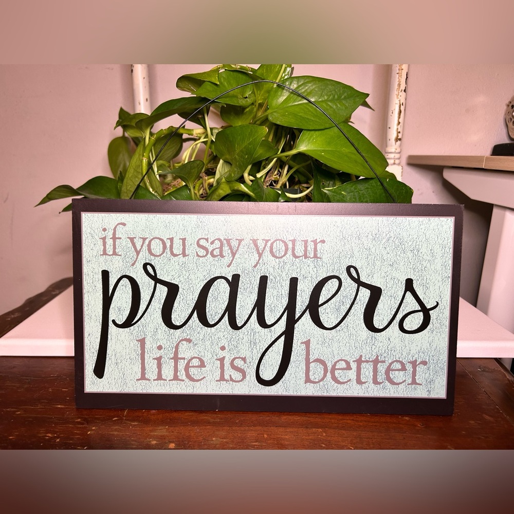 Prayer Wall Art Blue and Brown